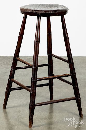 Splay leg stool, 19th c., 32" h.