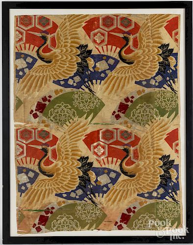 Chinese silkwork panel, 35" x 27".