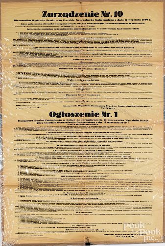 Polish WWII poster Bank of Issue, 37"x 24 1/2".