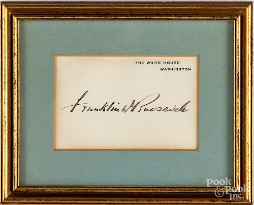 Franklin Roosevelt signature on a White House card