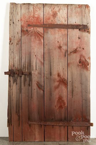 Antique barn door, with iron hinges
