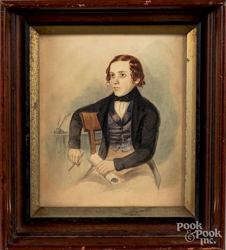 Watercolor portrait of a young man