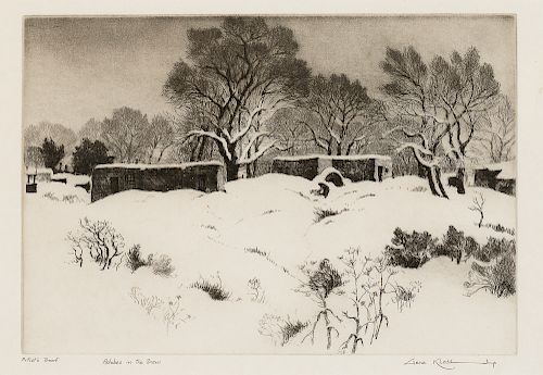 Gene Kloss (1903-1996), Adobes in the Snow