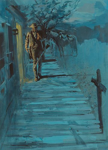 Carl Hantman (b. 1935), Cowboy on Sidewalk