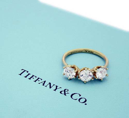 Tiffany & Co 18k Yellow Gold approx 1.5TCW Diamond Band Ring