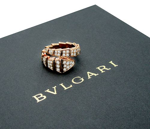 BULGARI B. SERPENTI 18kt Rose Gold Diamond Ring