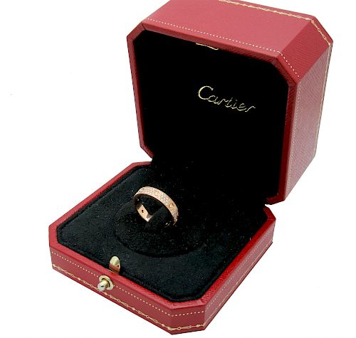 Cartier LOVE WEDDING BAND, DIAMOND-PAVED PINK GOLD, DIAMONDS