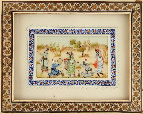 PERSIAN KHATAM MARQUETRY FRAME HAND PAINTED