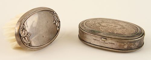2 PC. LATE 19TH C. STERLING SILVER & SILVERPLATE