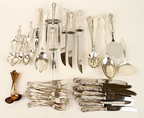 48 PC.SILVERPLATE FLATWARE & SERVING PIECES