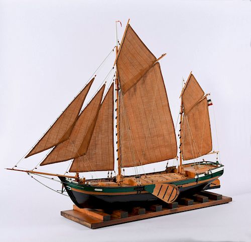 Model flat-bottomed boat 'Hermann'