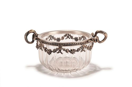 Bowl with silver mounting, c. 1900