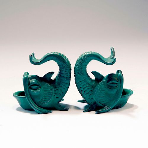 Pair of bookends, fish, 1950s