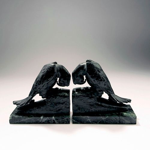 Pair of bookends, cockatoos, 1920s