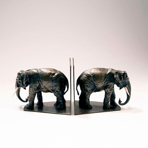 Two 'Elephant' bookends, c. 1920