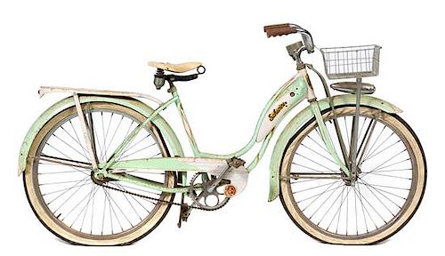 A Vintage Schwinn Cruiser Bicycle Width 69 inches.