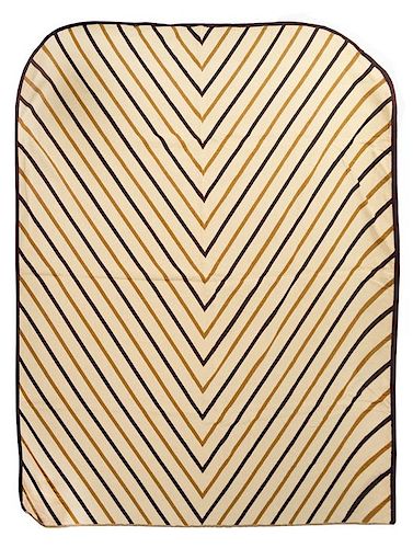 A Large Chevron-Striped Blanket 104 x 60 inches.