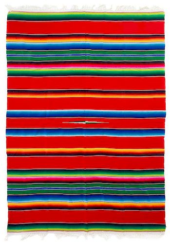 A Mexican Wool Blanket 120 x 88 inches.