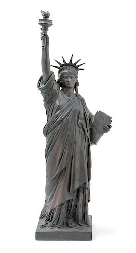 A Molded Ceramic Model of the Statue of Liberty Height 21 inches.