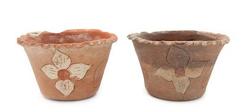 Two Terra Cotta Vessels Height of first 5 inches.