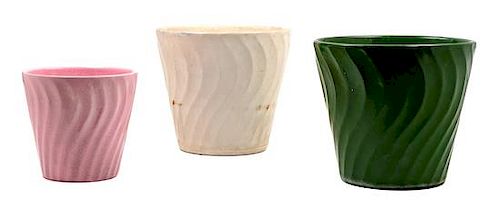 Three American Pottery Vessels Height of tallest 11 inches.
