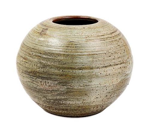 A Glazed Pottery Vase Height 9 inches.