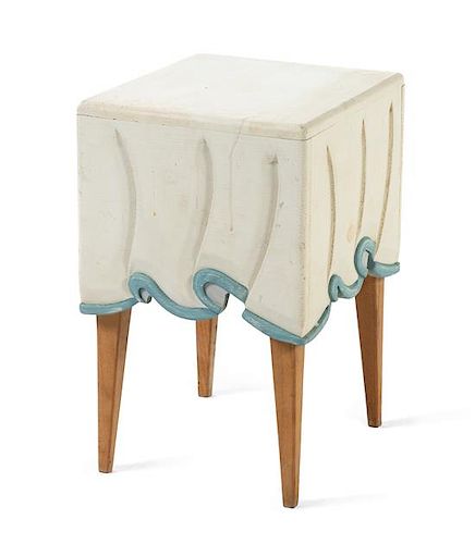 A Painted Faux Drapery Side Table Height 20 inches.