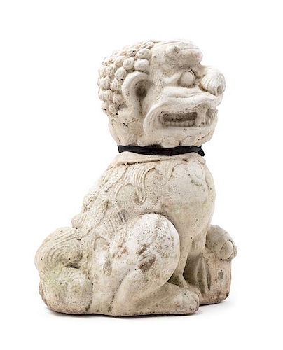 A Cast Stone Temple Lion Height 11 inches.