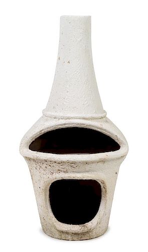 A White Glazed Ceramic Garden Oven Height 42 inches.