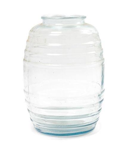 A Large Molded Glass Jar Height 17 inches.