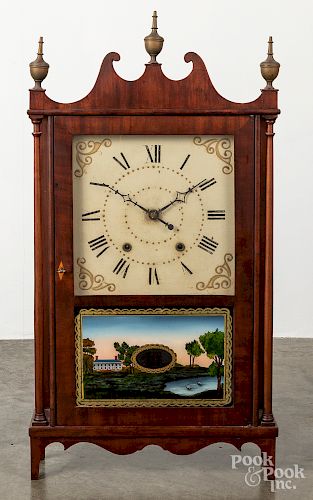 Olcott Cheney Federal mahogany clock
