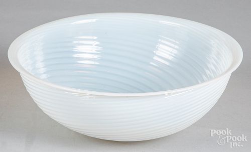 Opalescent glass bowl, 4 1/4" h., 11 3/4" dia.
