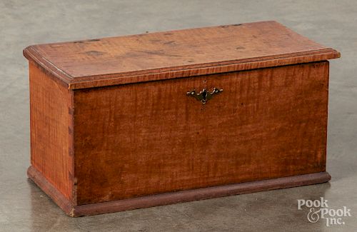 Pennsylvania tiger maple lock box, 19th c.
