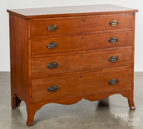 Federal tiger maple chest of drawers