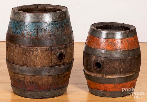 Two oak barrels, 19th c.
