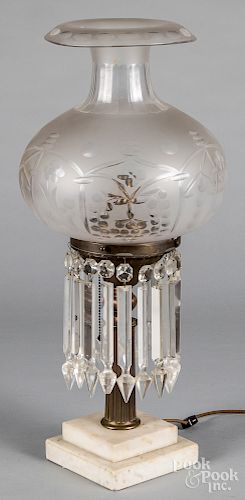 Cornelius & Co. astral lamp, 26" h.
