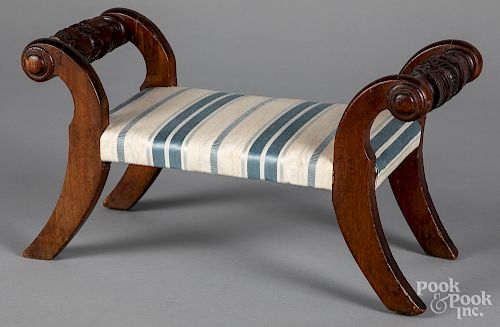 Classical mahogany footstool, 19th c.