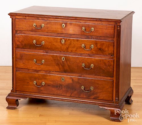 Chippendale walnut chest of drawers, ca. 1775