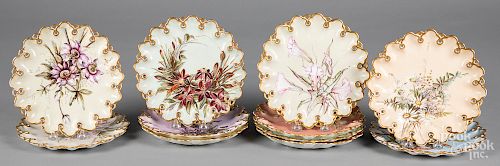 Set of eleven T&V Limoges porcelain plates