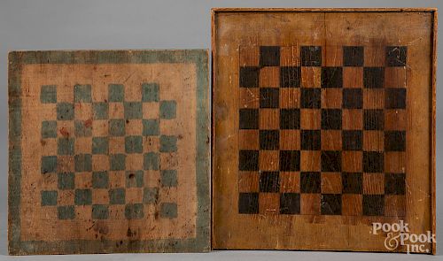 Two painted gameboards, ca. 1900