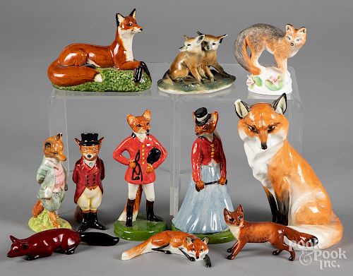 Porcelain fox figures