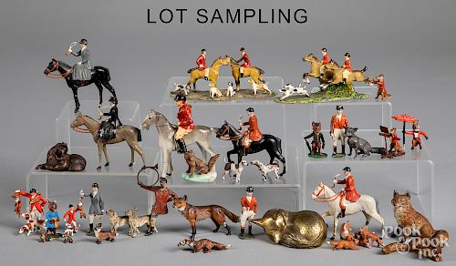Collection of painted fox hunting figures