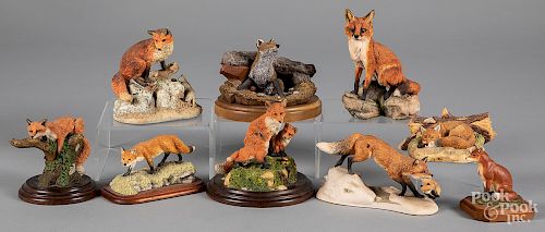 Collection of composition fox figures.