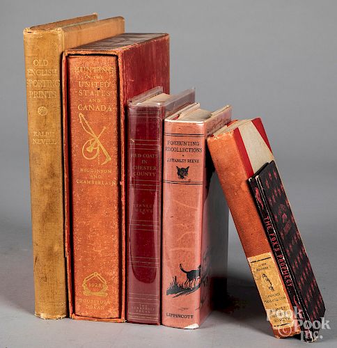 Five early volumes on fox hunting.