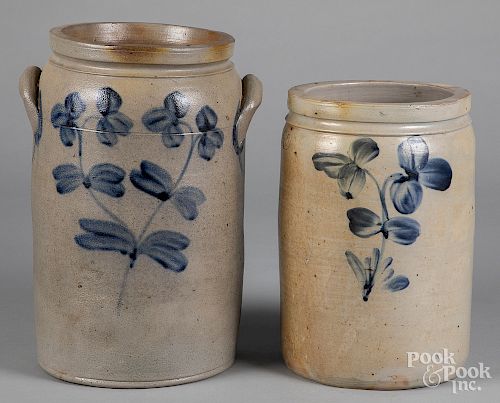 Two Baltimore stoneware crocks, 19th c.