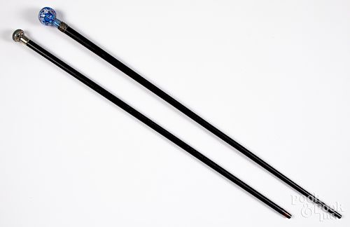 Two paperweight tip canes