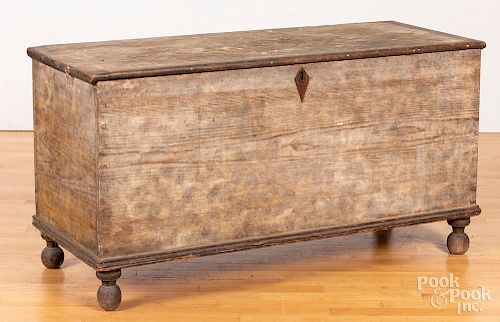 Painted hard pine blanket chest, early 19th c.