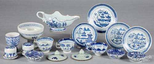 Group of Chinese blue and white export porcelain.
