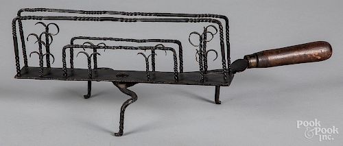 Wrought iron rotating toaster, 19th c.