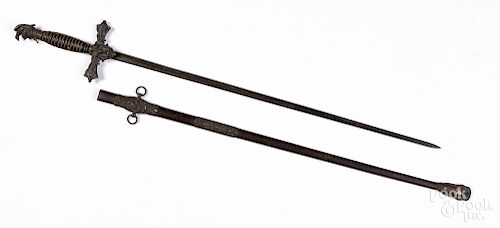 Knights of Pythias lodge sword and scabbard